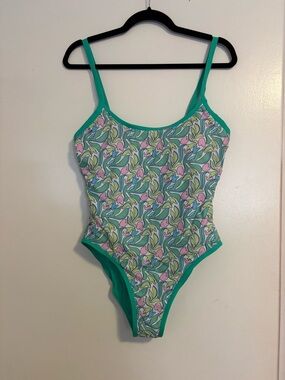 93 Play Street Floral Print One-Piece Swimsuit in Green - never worn